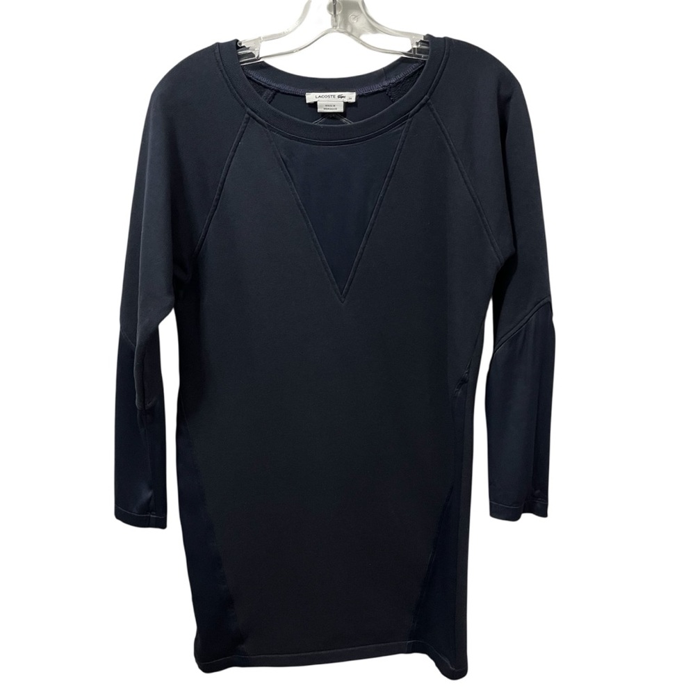 Lacoste Navy Mixed-Fabric Tunic Dress